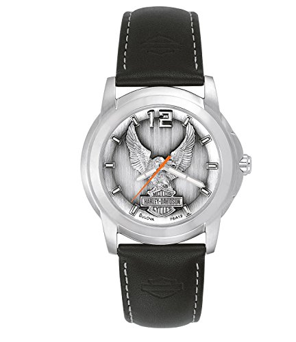 Harley-Davidson® Bulova® Men's Watch. Raise pewter dial