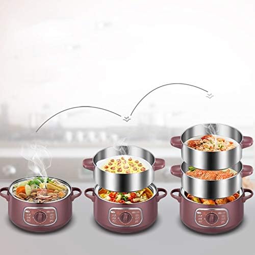 Double-Layer Stainless Steel Electric Food Steamer 8L Automatic Electric Steamer 60 Mins Twist Timing Hot Pot(