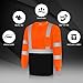 Uno Mejor Work Shirts for Men Construction Class 3 High Visibility Shirts for Men, Hi Vis Reflective Safety T-Shirts for Men Women, Long Sleeve Work Shirts with Black Bottom, Orange XL, 3PCS