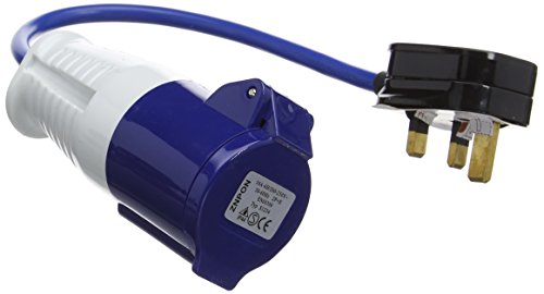 Fly Lead Converter 16A Plug to 13A Socket 4 Powermaster 818738 13A-16A Fly Lead Converter 13A Plug to 16A Socket