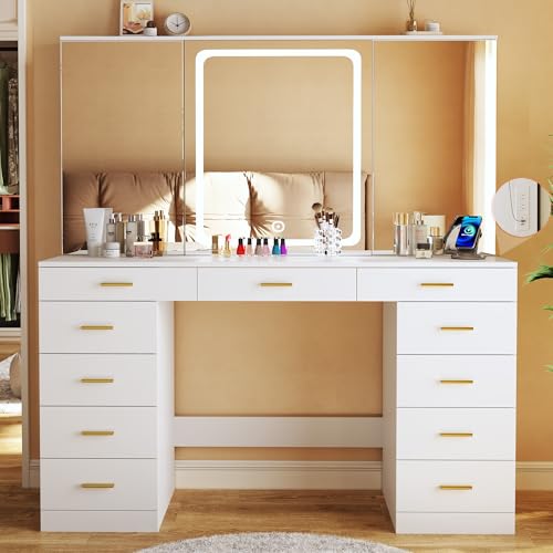 HUAHUU Makeup Vanity Desk with Lights