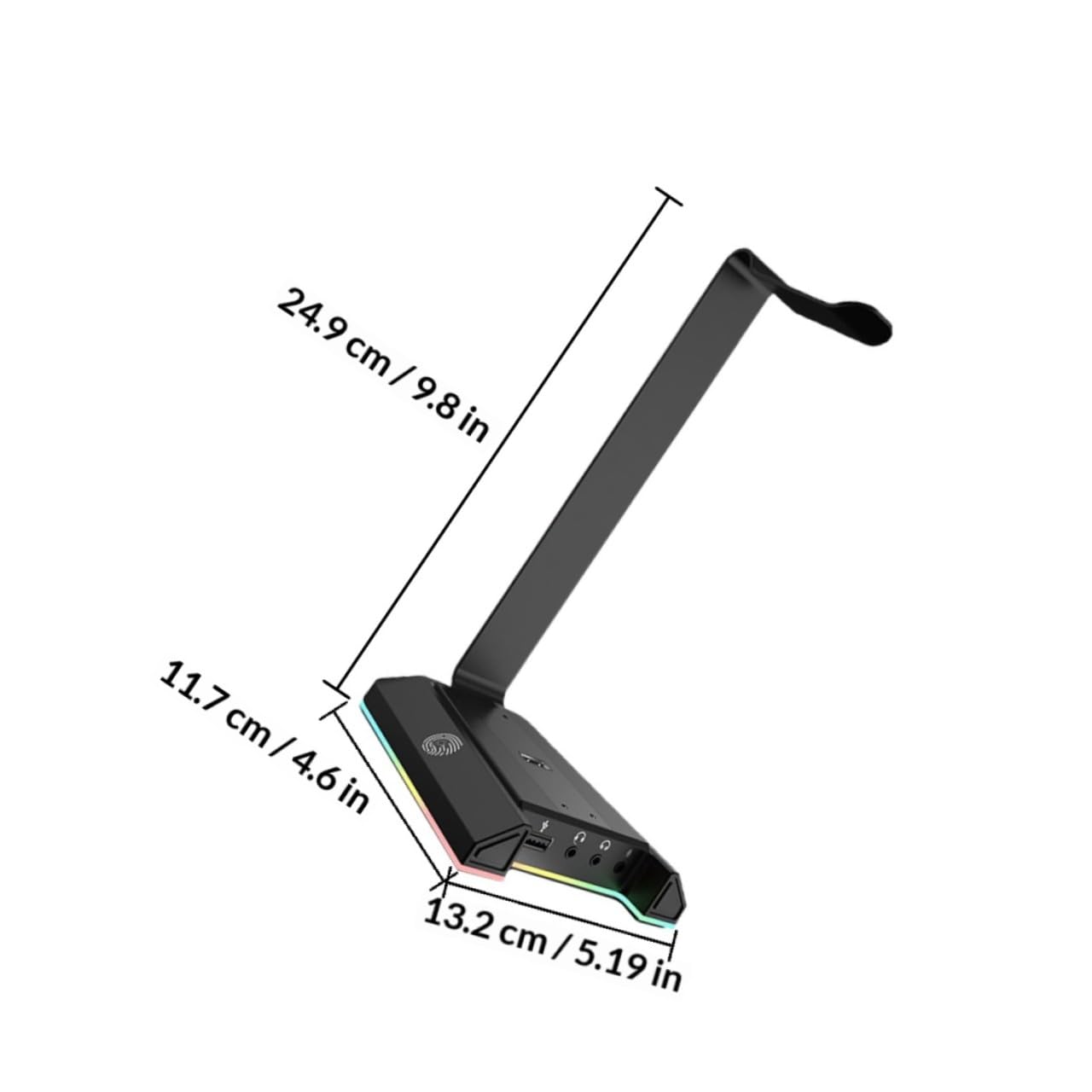 Support de Casque de Table Rgb, Support pour Casque de Jeu en Abs, Port de Charge USB et Port D’alimentation, pour Bureau