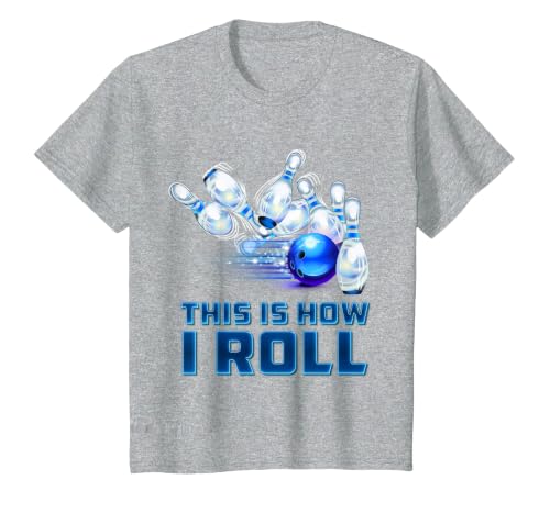 This is How I Roll Bowling T-Shirt, Youth, Heather Grey, Large