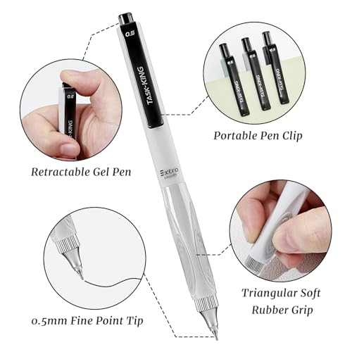 M&G 6 piezas bolígrafos retráctiles de gel, tinta negra 0.5mm miniatura 4