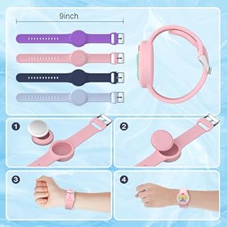 Waterproof Airtag Bracelets for Kids - (2 Pack) Soft Silicone Hidden Air tag Wristband - Lightweight GPS Tracker Holder Compatible with Apple Airtag Band for Child (Purple/Butterfly)
