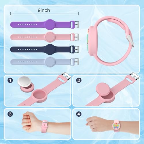 Image of Waterproof Air tag Bracelets for Kids (2 Pack) - Soft Silicone Hidden Air tag Wristband - Lightweight GPS Tracker Holder Compatible with Apple Airtag Band for Child