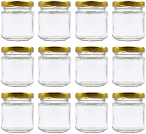 U-Pack 100ml 3.3 fl.oz Glass Jar with Gold Lid for Honey Jam Gift