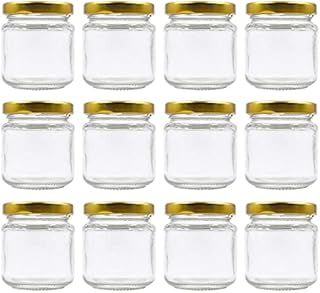 U-Pack 100ml 3.3 fl.oz Glass Jar with Gold Lid for Honey Jam Gift