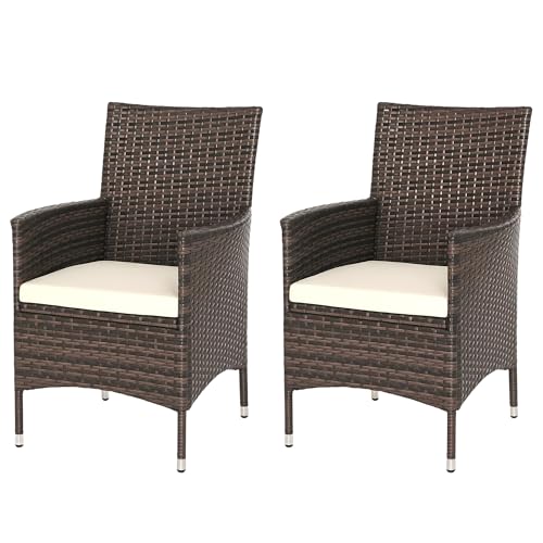 Outsunny 2 Pieces Outdoor PE Rattan Dining...