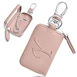 [YooFa] スマートキーケース 車キーケース メンズ レディース キーホルダー カラビナ付き クリア窓付き ファスナー式 イニシャル型押し おしゃれ かわいい 通勤用 スマートキー対応 キーカバー キーチェーン キーリング