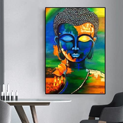 Bouddha moderne coloré affiche murale abstraite sans cadre 50x70cm