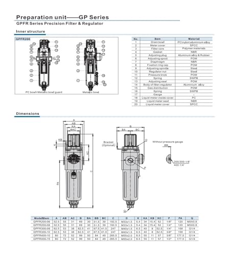 Filtre de précision GPFR400-10SM pour régulation de pression pneumatique stable - 2