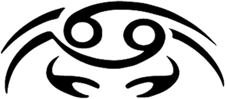 Cancer Symbol Zodiac Horoscope Sign Decal Vinyl Sticker Black Cars Trucks Laptops Walls Glass Metal - 5.5 inches