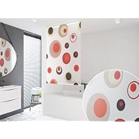 probath Store de douche basique 16 motifs et 7 largeurs au choix - Noir, vert, blanc, transparent, bleu, gris clair (blanc, 180 x 240 cm
