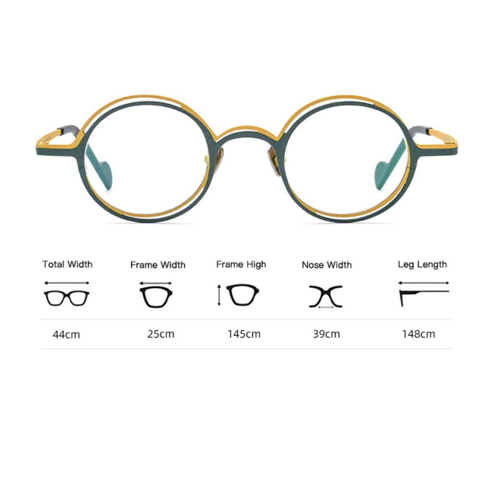 Super lekkie czyste dwukolorowe okulary ze stopu tytanu męskie Retro okrągłe oprawki do okularów damskie
