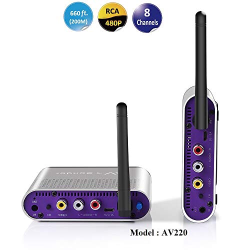 measy AV220 - Transmisor de vídeo inalámbrico para televisión (2,4 G, SD AV, envío a A/V para Any TV, Sliver AV220-2.4G/200M)