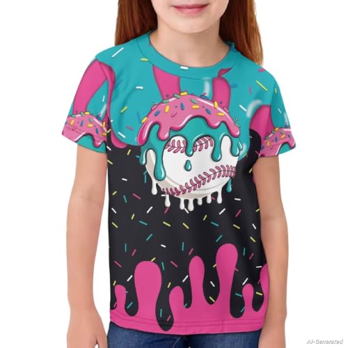 Image of Renewold Kids Novelty T-Shirt for Girls Boys Short Sleeve Crewneck Summer Tee Soft Breathable Graphic Shirt for Age 2-16