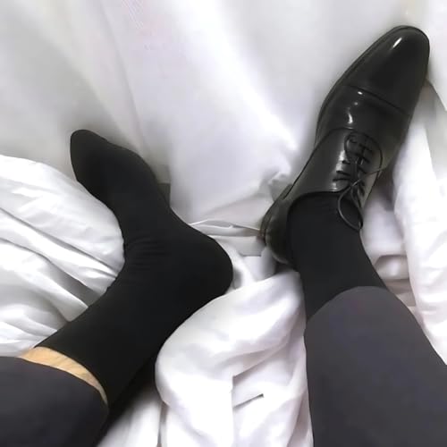 Men’s Dress Socks 6-Pack – Soft Cotton Crew Socks for Men – Breathable, Lightweight & Seamless Fit – Classic Black Calf Socks for Everyday Comfort4