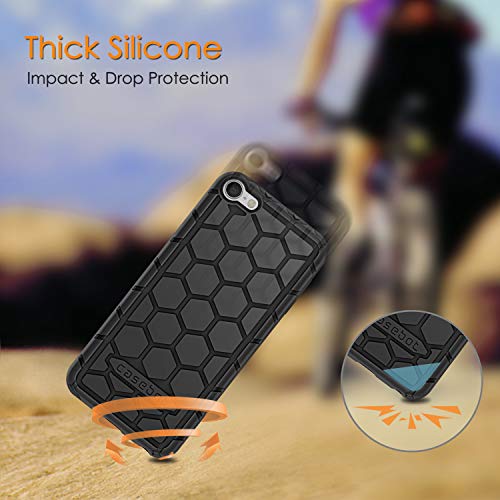 Fintie Silicone Case For Ipod Touch 7 Ipod Touch 6 Ipod Touch 5 - (Honey Comb Series) Impact Shockproof Anti Slip Soft Protective Cover For Ipod Touch 7Th 6Th 5Th, Black #TOP4