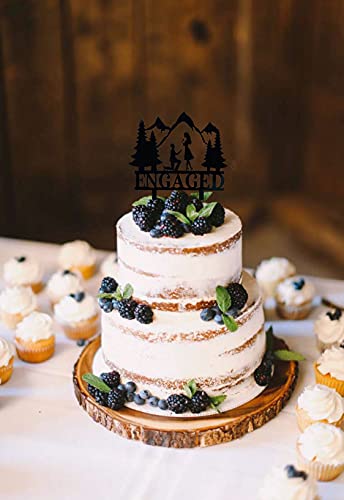 Mountain Engagement Cake Topper, Man Proposes To Woman Cake Topper, Cake Decorations For Engagement/Bridal Shower/Wedding/Proposal Party #TOP3