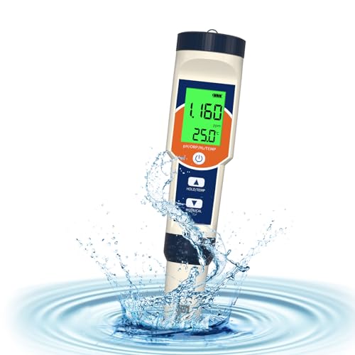 Yewhick Hydrogen Water Tester, 4 in 1 pH H2 ORP Temp Test Kit, Hydrogen Tester for Water, Accurate ORP Meter for Testing Drinking Water, Dissolved Hydrogen Tester for Hydrogen Water Bottle