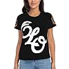 MZPQDKSLK Women's Electric Logo Graphic T-Shirt El*o Short Sleeve Light T Shirt for Women Round Neck Music Orches*tra Clothes Merch for Fans Black #1