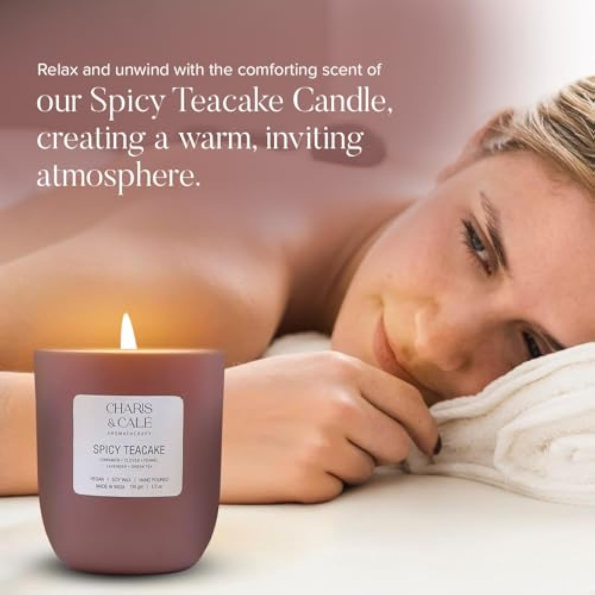 Spicy Teacake Candle Jar - 150 Gm, Smokeless & Non-Toxic