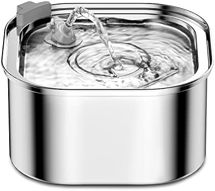 Cepheus Cat Water Fountain, 3.2L/108oz Automatic Stainless Steel Pet Fountain Dog Water Dispenser with Super Quiet Design - Ideal for Cats, Dogs, and Multiple Pets - Dishwasher Safe