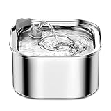 Cepheus Cat Water Fountain, 3.2L/108oz Automatic Stainless Steel Pet Fountain Dog Water Dispenser wi