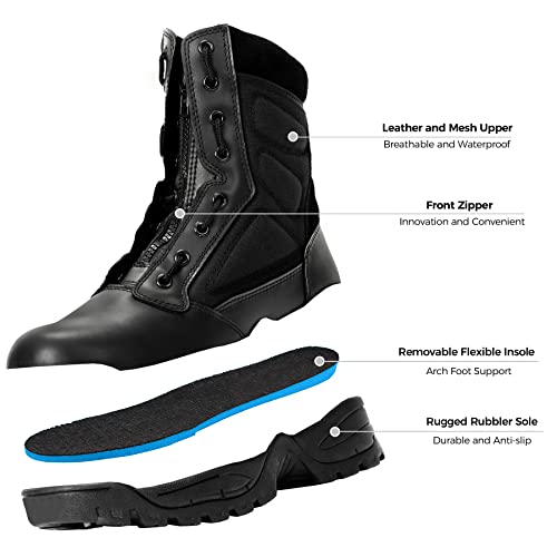 Wideway Men's Military Tactical Work Boots Hiking Motorcycle Combat Boots #TOP3