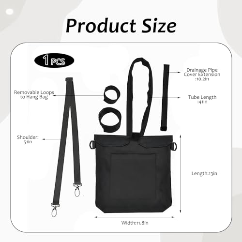 Katheter Tasche Urinbeutel Tasche Große Kapazität Reißverschluss und Verstellbarer Schultergurt Für Einfachen Zugriff und Sicheres Verbergen Geeignet （Schwarz）