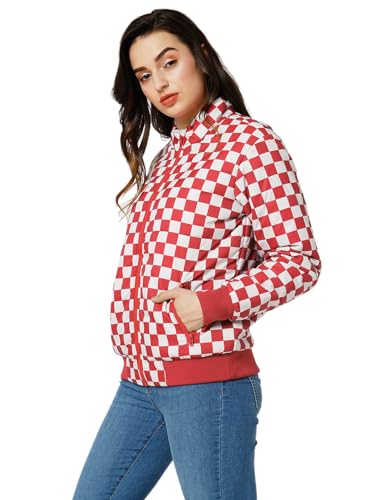 Image of ONLY Checked Stand Collar Bomber Jacket