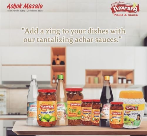 Navrang Shaahi Mango Pickle, Homemade North Indian Style, Mixed Spices Raw Mango Pickle, Khatte aam Ka Bharwa Achaar, Sarso, Rai, Masaledar aam Ka Achar, Kanpuriya Style, Tangy, Spicy, Tasty, Salty, Sour, Green Kacche aam Ka Achaar Pack of 200 gm