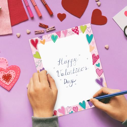 AnyDesign Papel de papelaria para dia dos namorados, papel timbrado para decoração de coração, para