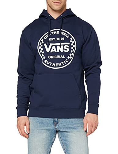 Vans Authentic Checker PO Sudadera con Capucha, Azul a Cuadros, XXL para Hombre