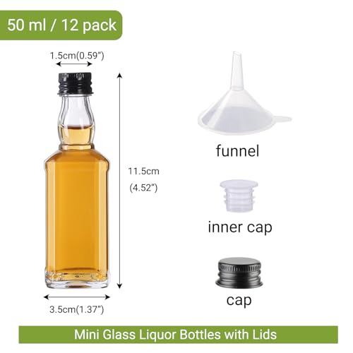 BPFY 12 Pack 1.5oz Hot Sauce Bottles, Mini Glass Liquor Bottle With Lids by BPFY - Used condition - Image 2