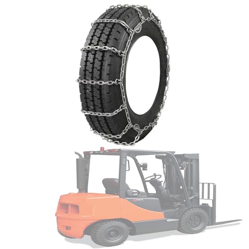フォークリフト・特殊車両用 タイヤチェーン シングルタイプ 1ペア 18x7-8/21x8-9/23x9-10/650-10対応 小型電動フォークリフト 専用 滑り止め チェーン 冬用 2本組 825-12