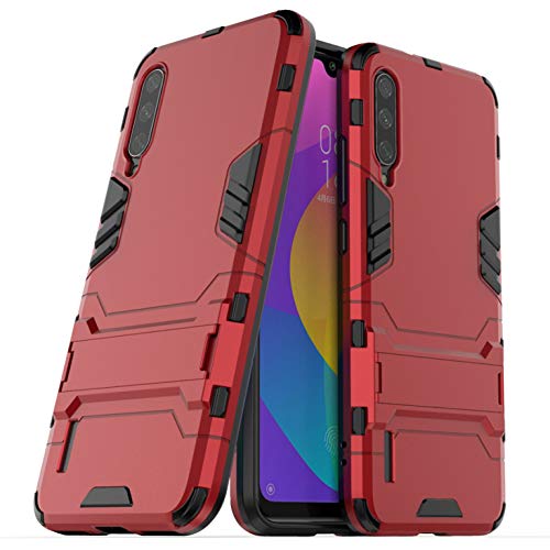 LXHGrowH Funda Xiaomi Mi A3, Fundas 2in1 Dual Layer Anti-Shock 360u00b0 Full Body Protección TPU Silicona Gel Bumper y Duro PC Armadura con Soporte y Desmontable Carcasa para Xiaomi Mi A3, Rojo
