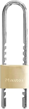 Master Lock 1950EURD Key Padlock with Adjustable Shackle from 6 to 15 cm, Gold, 18 x 4.5 x 1.4 cm