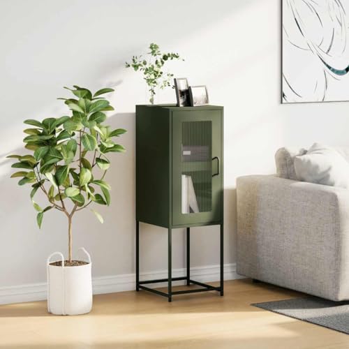 Buffet vert olive moderne de 107 cm de haut pour optimiser les petits espaces - 3