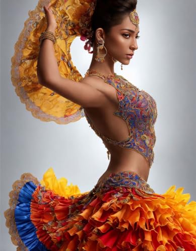 Poster Belle danseuse en robe colorée SERENDIPITP 58x90 cm sans cadre pour salon