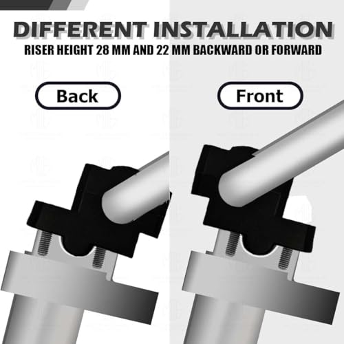Image of Universal Aluminium Pull Back /Off Set Handlebar Risers for Motorbike | Adjustable Height and Angle, Lightweight, Durable, Easy Installation