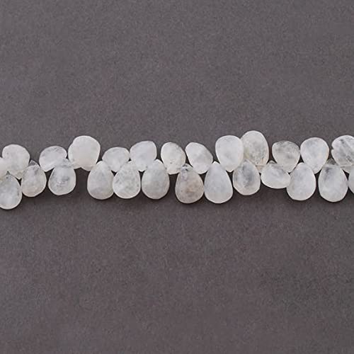 Pear Drop Beads en pierre de lune blanche de taille dégradée 11-17mm