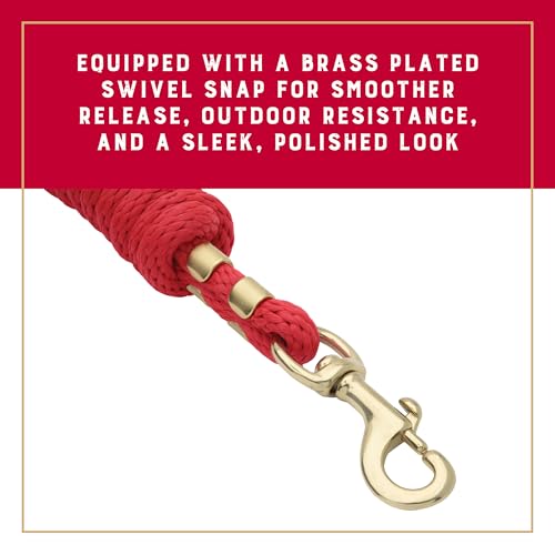 Image of Weaver Equine Performance Lead Rope, Lime Zest, 8' Horse Value Rope with Brass Plated 225 Snap, Soft Comfort Grip, Barn Horse Tack for Daily Use