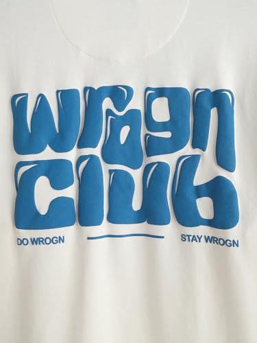 Image of WROGN Men's Pure Cotton T-Shirt | Puff Print | Oversized Fit