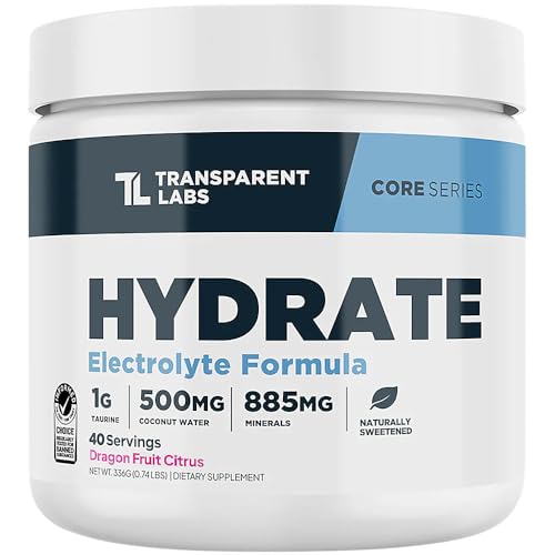 Transparent Labs Hydrate a Electrolyte Formula a Dragon Fruit Citrus (0.74 lbs./40 Servings)