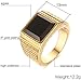 Men's Stainless Steel Black Onyx Gold Ring Classical Elegant Jewelry rings For Dad Mens Gifts,Size 9