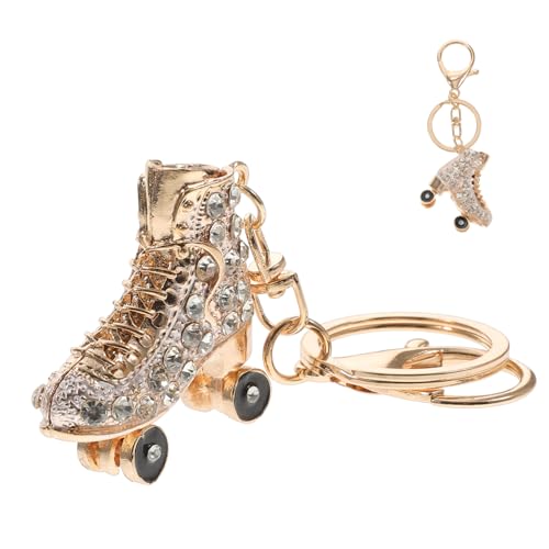 Holibanna Kreativ Alloy Nyckelring Med Diamantbesättning Rollerskate Charm Nyckelring Bag Pendant För Bilaccessoarer Och Dekoration Svart