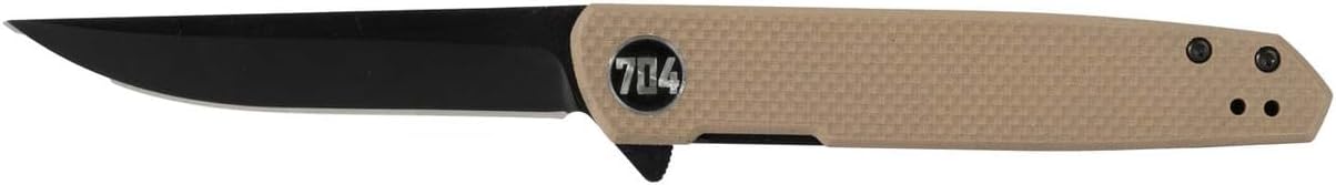 704 Gear Sliver EDC Pocket Knife | Ultra-Slim D2 Gentleman's Straight Back Blade | Flat Dark Earth