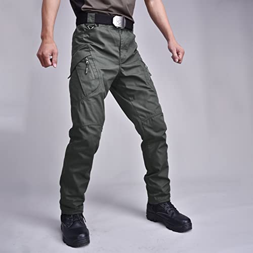 OIOLOYJM Military Cargo Pants for Men Hiking Relaxed Fit Work Waterproof Stretch Tactical Lightweight Outdoor Travel Pant